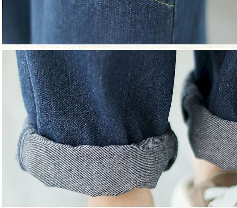 Denim Jumpsuits for Women Pocket Design Korean Style Loose Straight Pants One Piece Outfit Women Overalls for Women Playsuits.