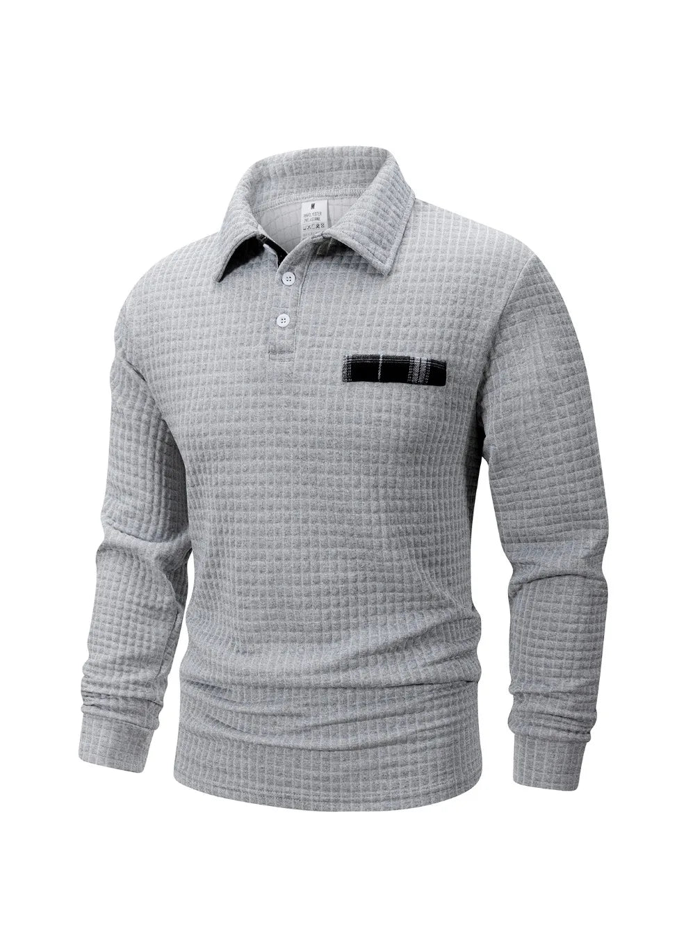 Autumn Knitted Jacquard Grid Polo Pullover Men Solid Color Casual Long Sleeved Sweatshirts Male Daily Warm Turtleneck Streetwear.