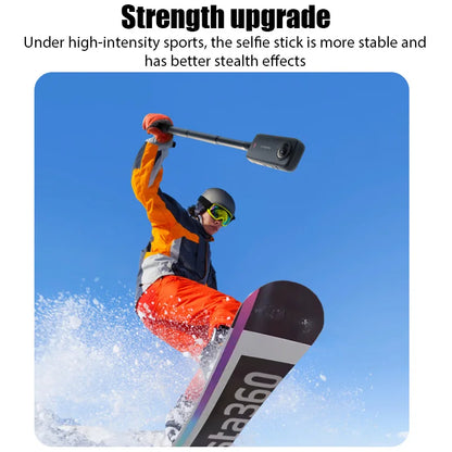 1.2m Ultra-Long Carbon Fiber Invisible Selfie Stick For Insta360 X3/X2/for DJI Action 3/GoPro Camera Invisible Selfie Stick.