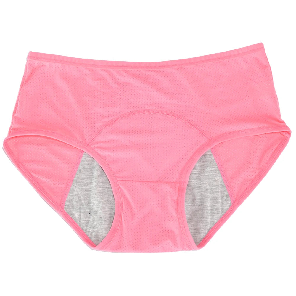 1pc Women's Leak Proof Menstrual Panties – Mid Waist Ice Silk Plus Size Waterproof Period Underwear Sexy Physiological Briefs.