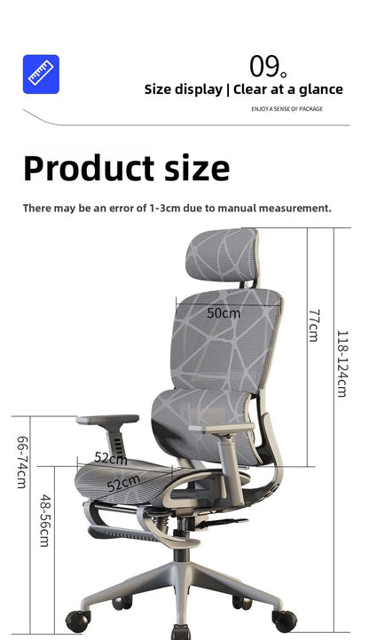 Ergonomischer Stuhl Heimcomputerstuhl Bequemer sitzender Bürostuhl Rücksitz Arbeitszimmer Schreibtisch E-Sport-Studienstuhl