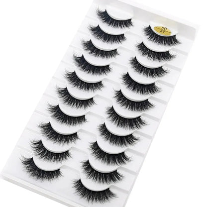 10 Pairs Lashes Fluffy Soft Russian Volumes Mink Lashes 3D Mink Eyelashes Lashes Reusable Fluffy False Lashes Russian Extensions.