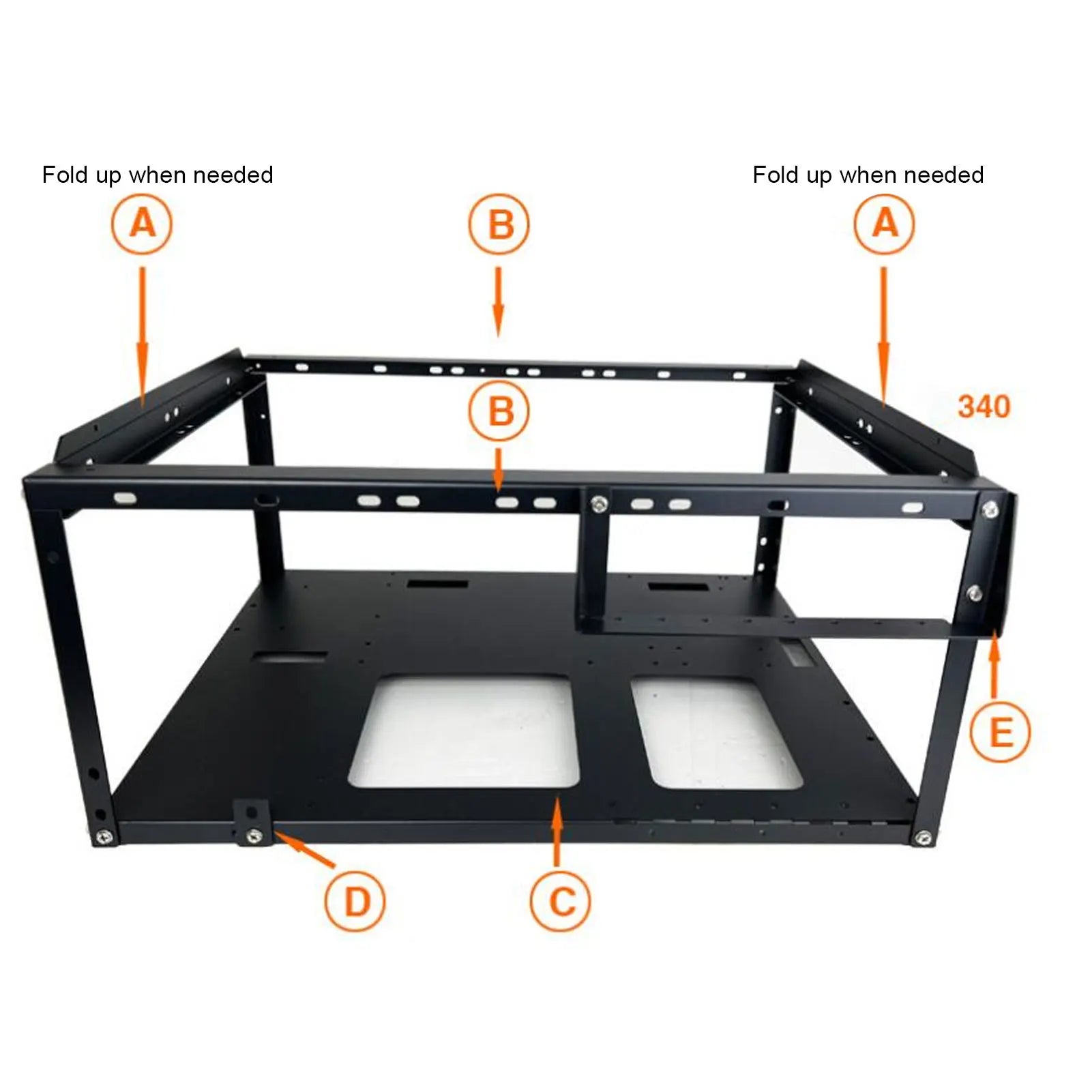 ATX Open Chassis Case Rack Large Space Expansion DIY Assembled Powerful Cooling Gaming PC Case Open Frame Steel Plate for EATX.