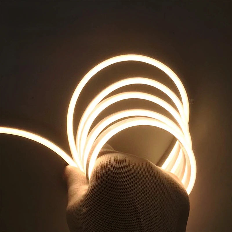 4x8mm Super Thin LED Neon Strip Light DC12V Flexible Waterproof Silicone Tube Diffuser Recessed Cabinet Bedroom Tape Neon Lights.
