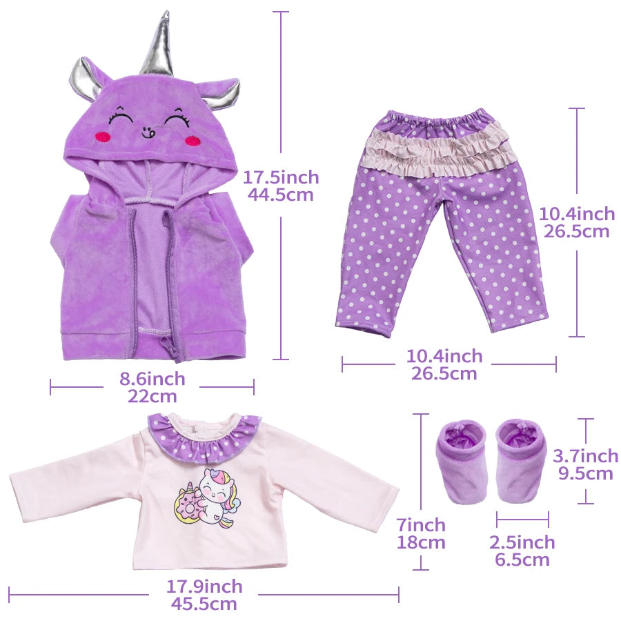 New Doll Clothes For 20-22Inch Baby Doll 50-55cm Reborn Babies Doll Clothes.