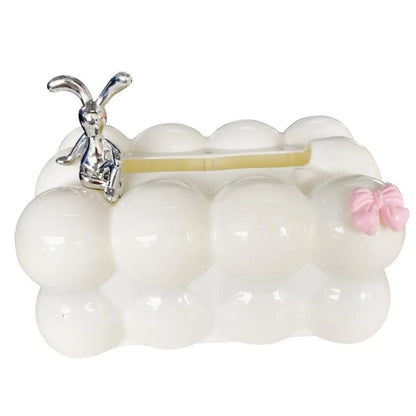 50LF Lovely Rabbit Design Marshmallows Tissue Box For Kids And Adults Home Decoration.