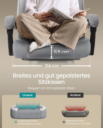 SONGMICS Gaming-Stuhl, Bürostuhl, Computerstuhl, ergonomisches Design, mit Fußstütze