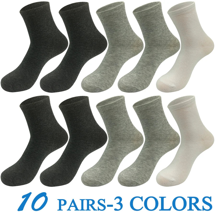 5 Pairs/Lot Socks Men Cotton Dress Wedding Black Grey White Brand Fashion Meias Male Breathable Casual Long Sock Gift 2024 New.