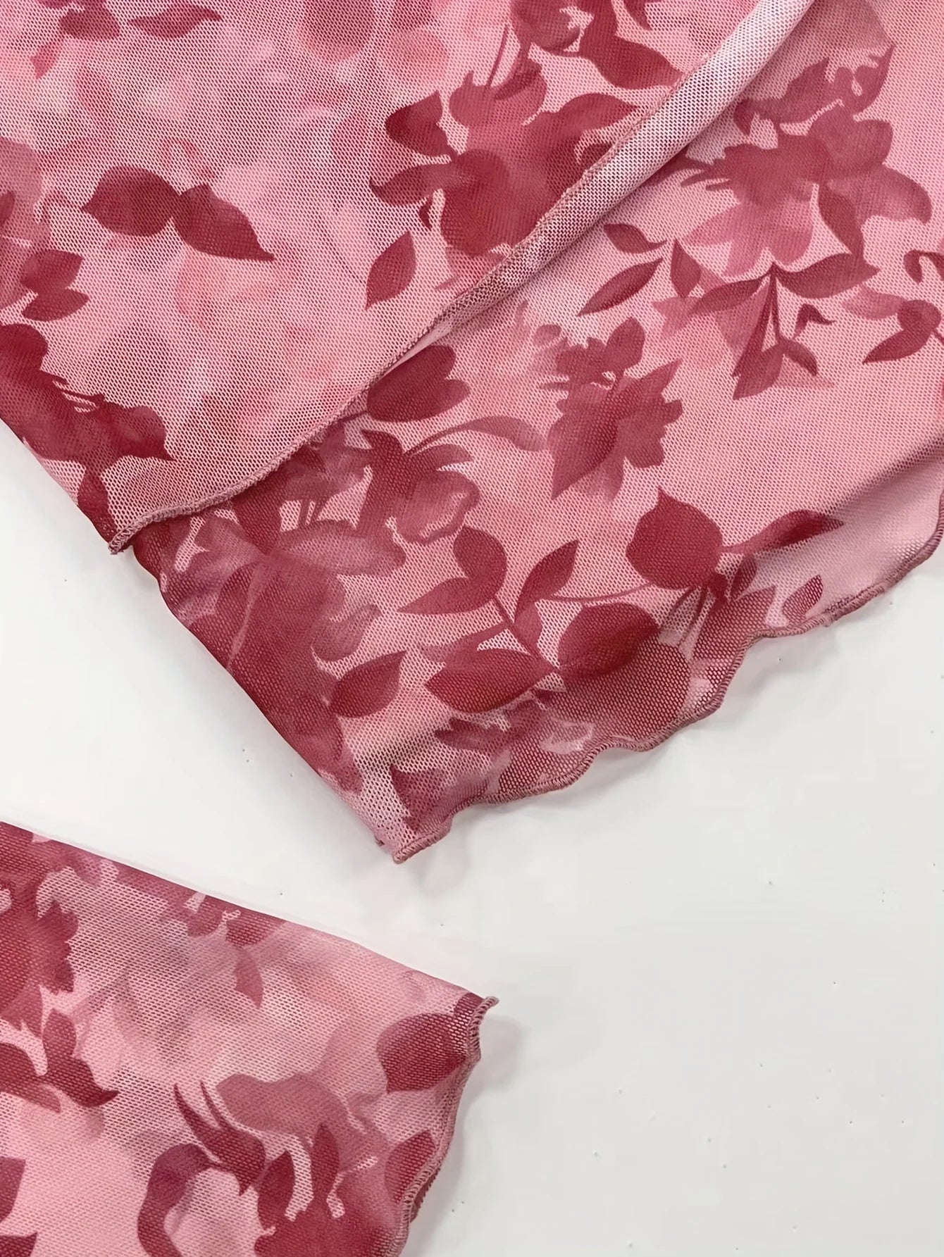 Summer Women's Y2k Floral Printed Sweet V-Neck T-shirts Mesh Beach Party Dress Top Flare Sleeve Square Collar Lace Up Shirt 2025.