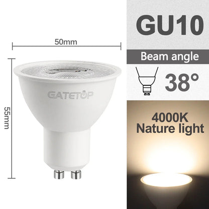 10 Stück hohe Lumen GU10 LED-Spot-Licht, kein Fliker, 8 W, 9 W, LED-Birne, AC 220 V, 120 V, ersetzt 50 W Halogenlampe für die Verkleidung von Heimbeleuchtung