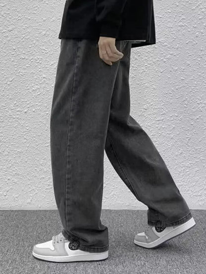 2025 Men Baggy Casual Jeans Male High Street Straight Leg Denim Pants American Classic Retro Summer Casual Long Trousers
