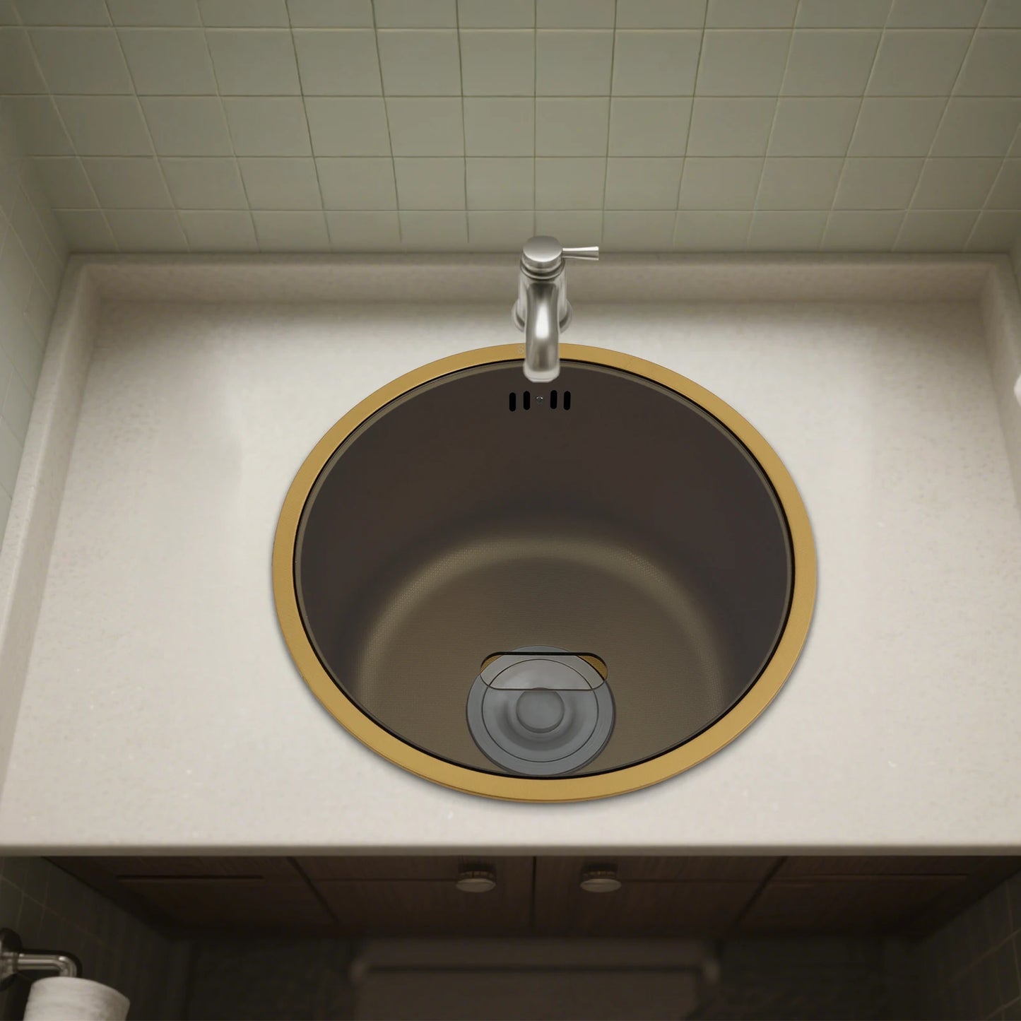 Runde Küchenspüle, Küchenspüle, Einzelschüssel, Spüle, Küchenspüle