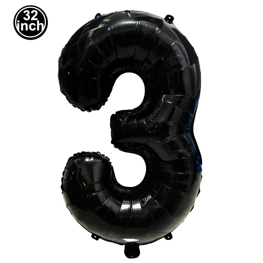 Blauer Ballon mit großen Zahlen, 32 Zoll, 0, 1, 2, 3, 4, 5, 6, 7, 8, 9, Geburtstag, Bachelorette-Luftballons, Figur, Golob-Party-Ballon-Dekoration