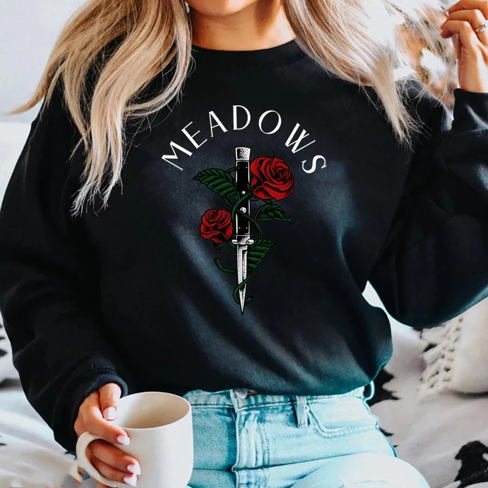 Zade Meadows Sweatshirt Run Little Mouse Hoodie Haunting Adeline Sweater Retro Dark Romance Jumper Unisex Book Lover Sweatshirts.