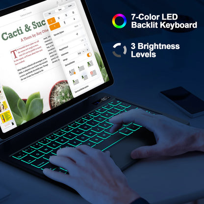 Magic Keyboard For Samsung Galaxy Tab S7 Plus S8 S9 + FE 11 12.4 inch Trackpad Backlit floating Adjustable angle with Pen Holder.