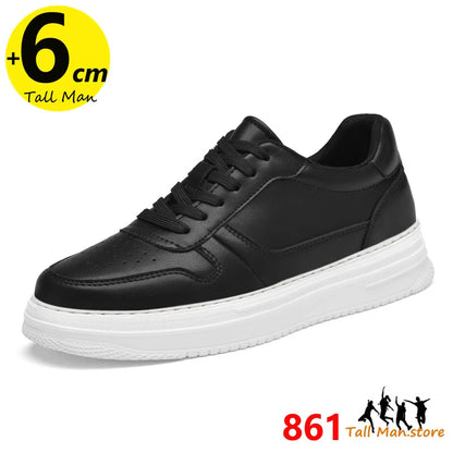 Man Lift Sneakers Men Booster Shoes Elevator  Height Increase Insole 6cm Leisure Fashion Sports  Plus Size 36-43
