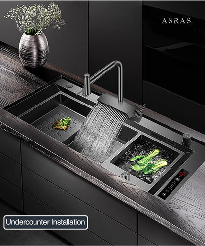 ASRAS Large Size Smart Purifying Kitchen Sink Handmade Step Sink Smart Purifying Kitchen Island Sinks 11550 NJH
