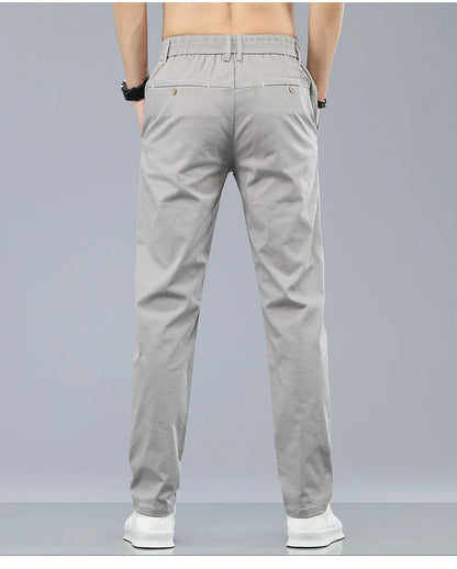 Marke Kleidung männer Casual Hosen 98% Baumwolle Dünne Business Gerade Slim Fit Klassische Hosen Stretch Frühling Sommer Männliche Hosen.