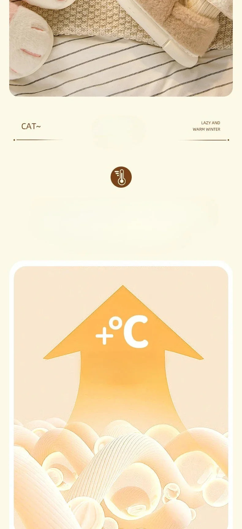 Winter Warm Slipper Women Home Fuzzy Cat Paw Claw Fur Plush Indoor Lazy Female Thermal Furry House Shoe Funny Flat flip flop.