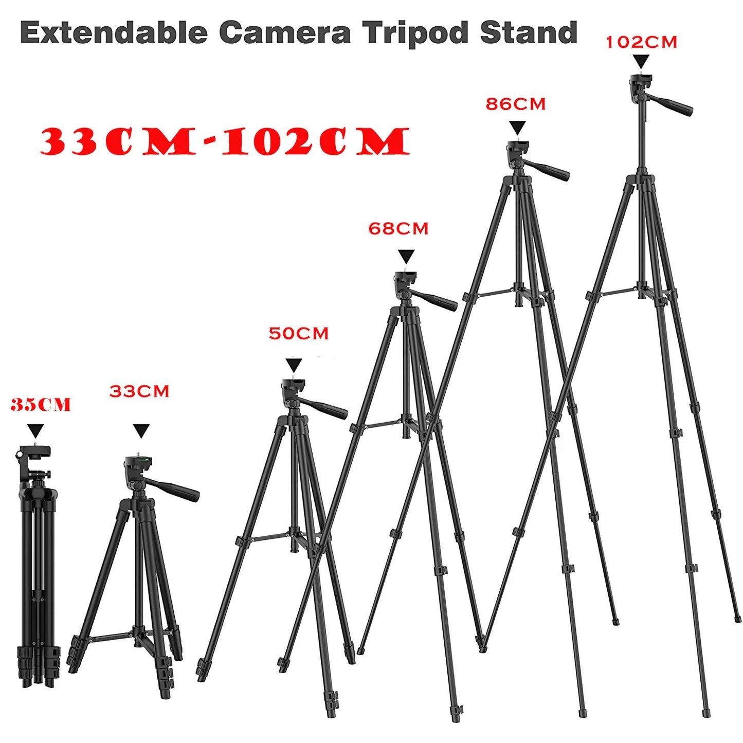 103cm Lightweight Camera Tripod For Mobile Tripod Camera Portable SLR Bluetooth-compatible Desktop Cam Stand Monopod Smartphone.