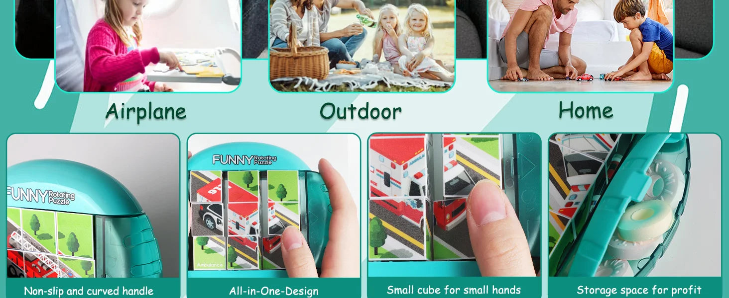 4IN1 Rotating Puzzle for Kids Fidget Toys 3 4 5 6 7 8 Year Old 4 Puzzles in 1  Fine Motor Skills, Gift for Boys & Girls Ages 3+.