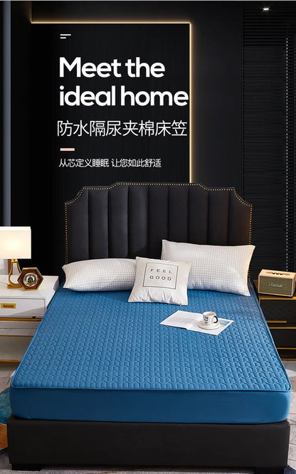 Waterproof Thicken Mattress Cover Quilted Latex Mat Bed Covers Pad Skin-Friendly Fitted Sheet Protector Bedspread150/160/180x200.