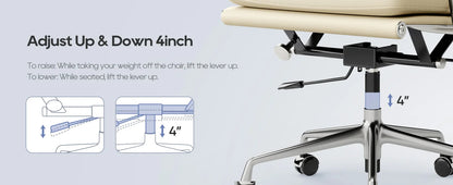 Büro Gasts tuhl gepolsterte Leder bequeme Empfangs stühle mit Rädern verstellbare drehbare rollende Büros tühle