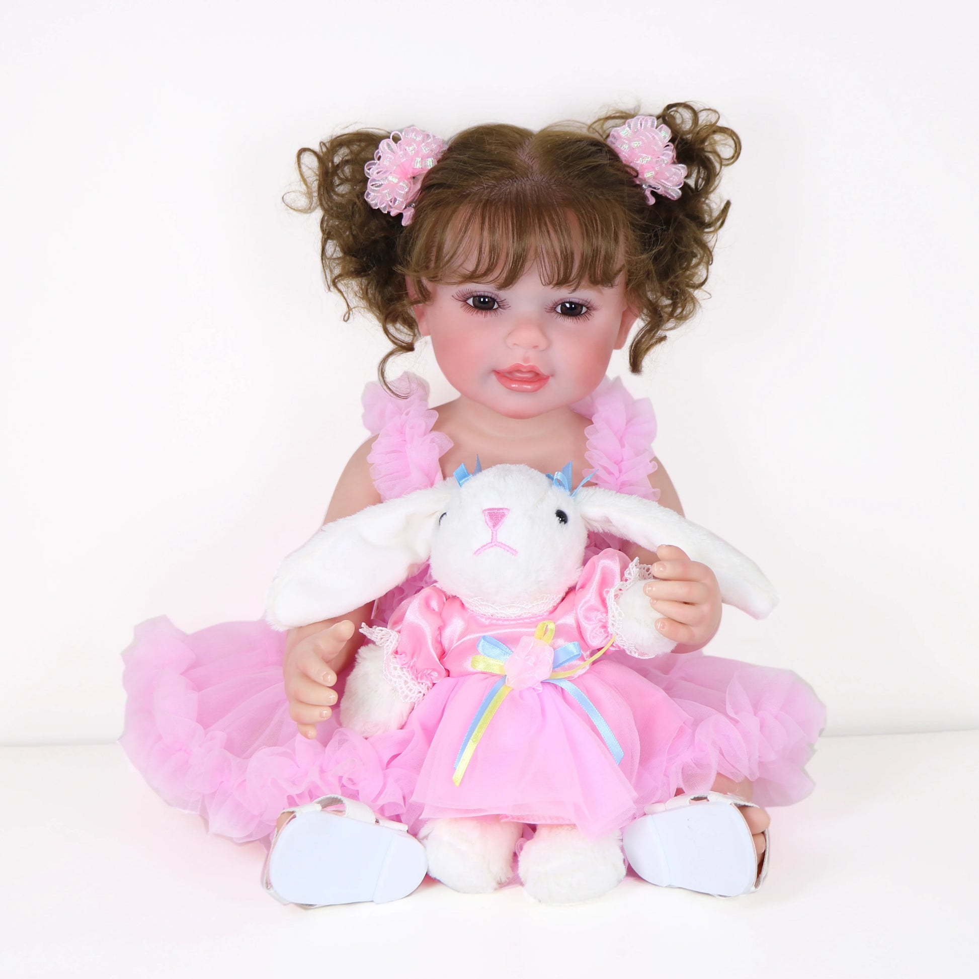 Reborn Toddler Girl Doll -22 inch Happy Dance with 3D Painted Skin Visible Veins and Soft Full Vinyl with Rooted Hair/Christmas.