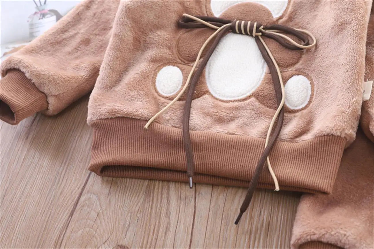 3PCS Winter Autumn Toddler Baby Boys Girls Clothes Baby Sweaters Coat +Pants +Hooded Vest Outfit Set Infant Warm Clothing Suits