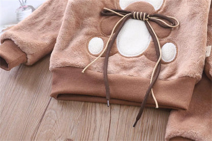 3PCS Winter Autumn Toddler Baby Boys Girls Clothes Baby Sweaters Coat +Pants +Hooded Vest Outfit Set Infant Warm Clothing Suits
