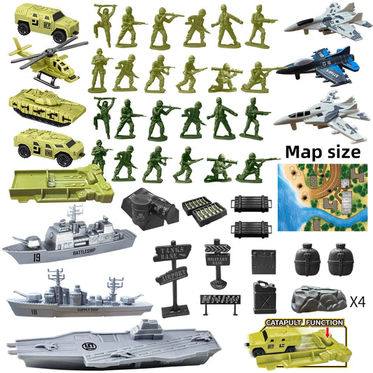 Navy and Army Marine Aircraft Carrier Fighter Military Model Land Armored Vehicle Tank Helicopter Toy Children's Boy Toy.