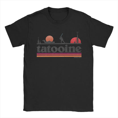 Casual Planet Sky Tatooine T-Shirts for Men Crewneck Cotton T Shirt  Short Sleeve Tee Shirt Classic Clothes.