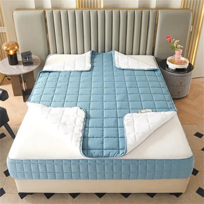 Breathable Quilted Mattress Protector with Soybean Fiber Padding Hypoallergenic Skin-Friendly Cover Machine Washable 720° Cover.