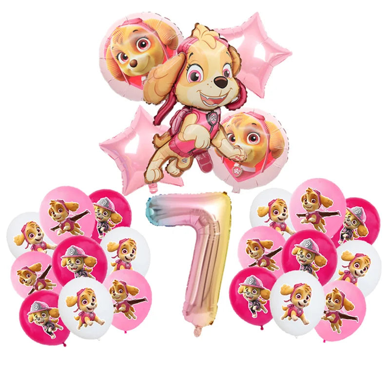 Paw Patrol Rosa Geburtstag Skye Thema Party Dekorationen Geschirr Set Pappteller Tassen Servietten Für Kind Party Liefert Spielzeug Geschenke