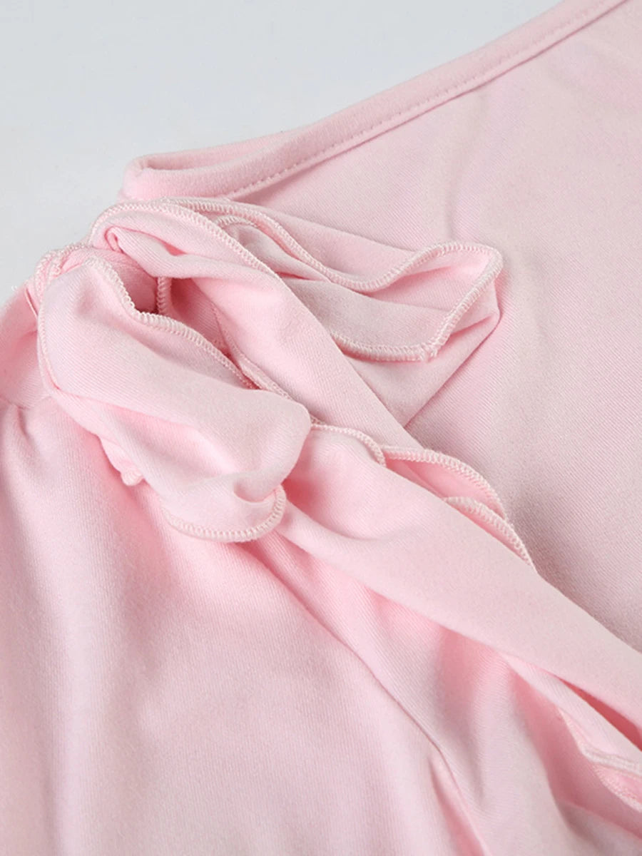 Casual Women's Fashion One-shoulder Strap Basic T-shirt Oblique Shoulder Personality Slim Hot Girl Long Sleeve.