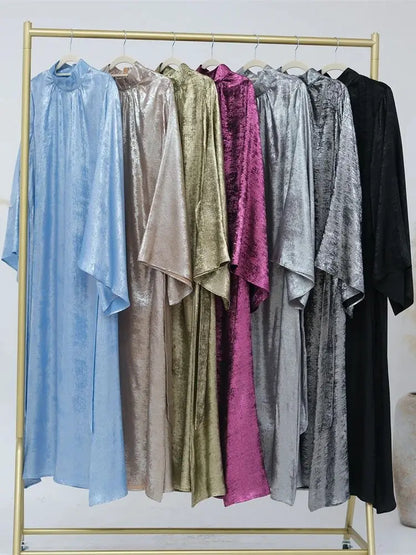 Shiny Satin Abaya Dubai Luxury 2025 Muslim Islam Abayas For Women Kaftan Dress Kebaya Caftan Marocain Femme Vestidos Musulmanes.