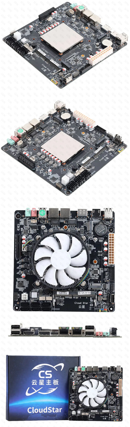 Mini ITX Motherboard N150 for DIY NAS Support DDR4 Max 32GB 2*2.5G RJ45 6*SATA3.0 2*M.2 NVME Low Power Consumption Motherboard.