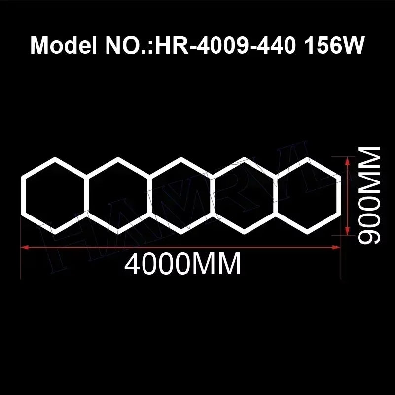 Hexagon LED lighting for Garage Barbecue Shop Barbershop Gym Bar Car Detailing Showroom 4S Workshop Ceiling Light Honeycomb Tube.