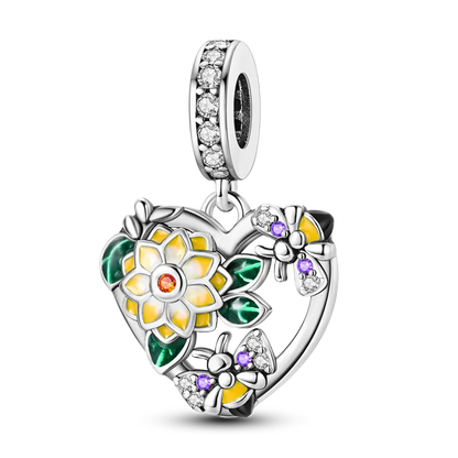Flowers Series 925 Sterling Silver Sunflowers Tulip Carnation Charms Fit Original Bracelet  For Women Jewelry Making