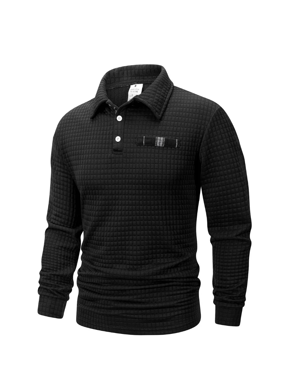 Autumn Knitted Jacquard Grid Polo Pullover Men Solid Color Casual Long Sleeved Sweatshirts Male Daily Warm Turtleneck Streetwear.