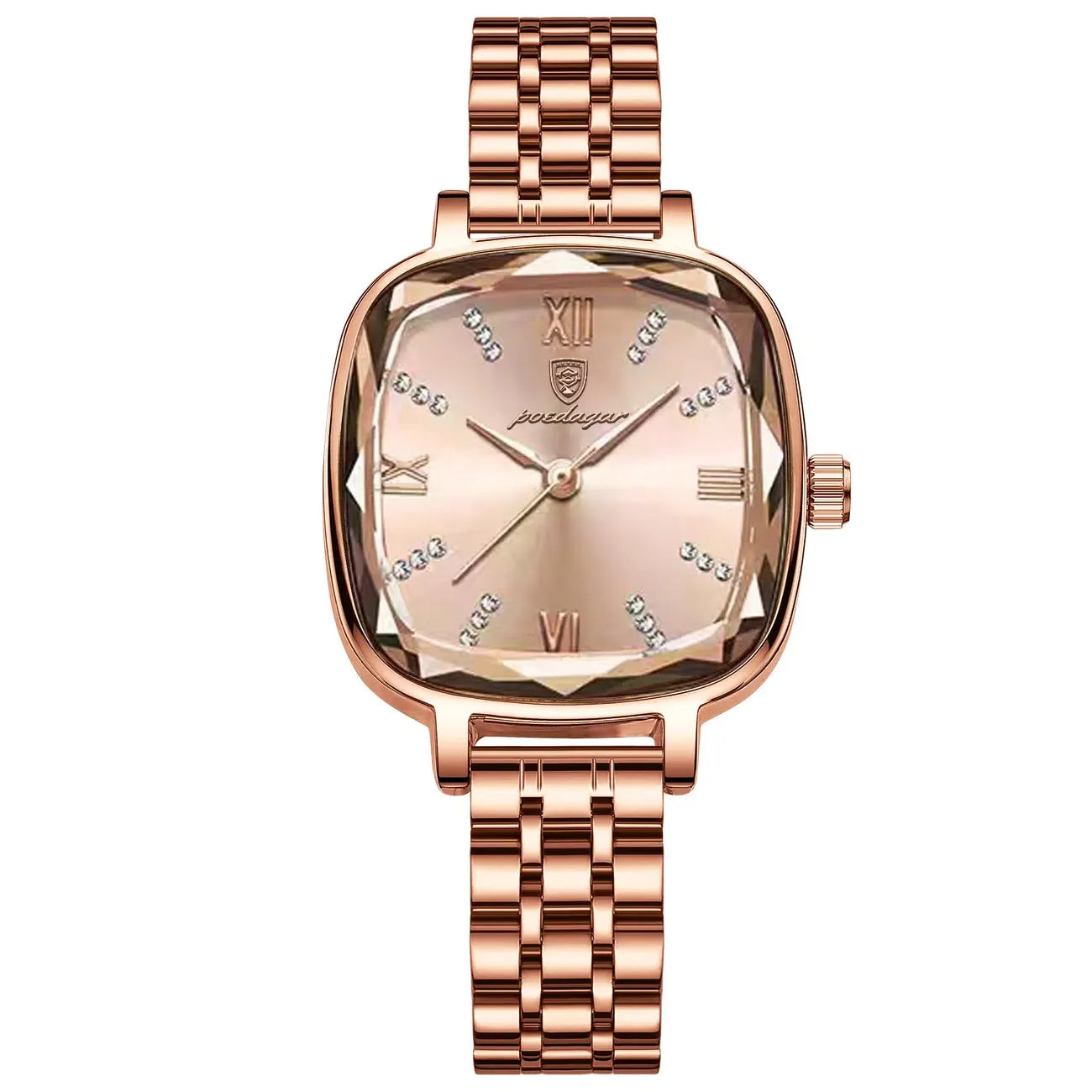POEDAGAR High Quality Luxury Women Watch Stainless Steel Square Waterproof Quartz Ladies Wristwatches Dress Elegant Femme Clocks.