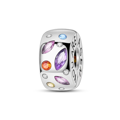 Silver Clasp 925 Sterling Silver CZ pave Clip Charms Daisy Beads Stopper Safety Chain fit Original Bangle Bracelet Jewelry Clip