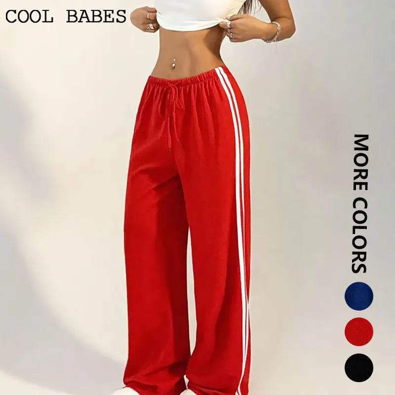 Neue Vielseitige frauen Hosen Sommer Streetwear Grundlegende Gerade Lose Beiläufige Dünne Hosen Dame Solide Einfache Mode Gestreiften Hosen.