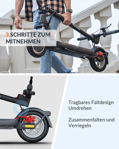 5TH WHEEL ES14 ABE Adult E-Scooter 400W Motor 48V 7.5AH  City Electric Scooter 10" Solid Tires Foldable Electric Scooter.