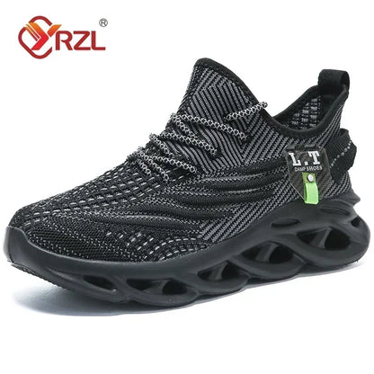 YRZL Männer Sport Laufen Schwarz Jogging Schuhe Casual Turnschuhe Outdoor Atmungsaktive Mesh Frauen Licht Stoßdämpfung Schwarz Tennis