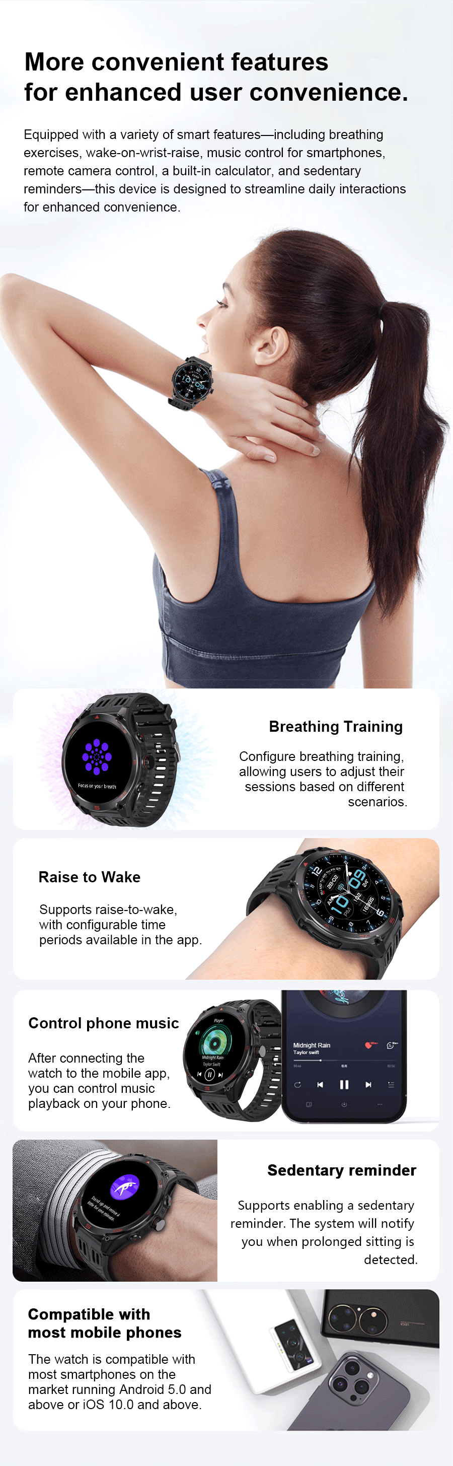 2025New GPS Sports Smart Watch  AMOLED Flashlight 950Mah Battery IP68 Waterproof Fitness Trackr BT Call Smartwatch For Men Women