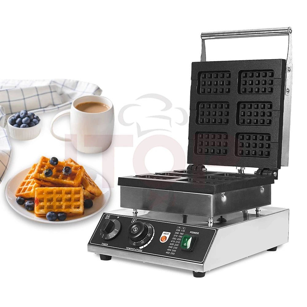 ITOP Commercial Electric Waffle Machine Sandwich Plum Crisp Donut Maker Food Shaper French Waffle Maker Non-stick Coating
