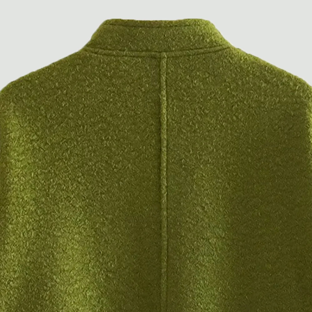 TRZA Frauen Mode Mit Taschen Übergroßen Bomber Jacke Mantel Vintage Langarm Druckknopf Weibliche Oberbekleidung Chic Tops