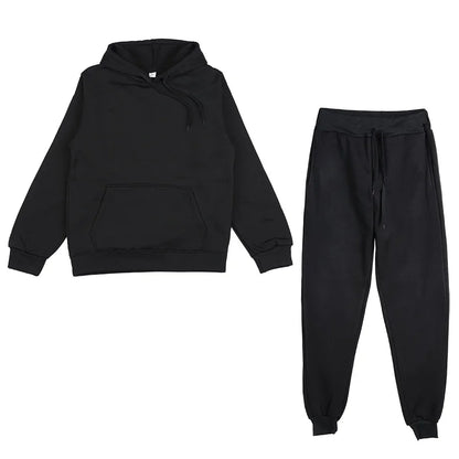 2022 new Womens Oversized Tracksuit Warm Fleece Suits Hoodies Tops Casual Sweatshirts Jogging Pant Outfits Sweatpants
