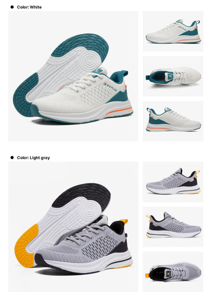 Baasploa Men's Running Shoes New Fashion Lightweight Mesh Breathable Walking Shoes Male Outdoor Casual Lace-Up Sports Shoes.